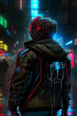 cyberpunk spiderman back turned