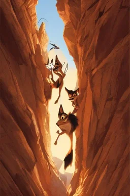 wile coyote, warner brothers, higly-detailed symmetric faces, highly detailed, perfect lighting, perfect composition, 4 k, artgerm, derek zabrocki, greg rutkowski