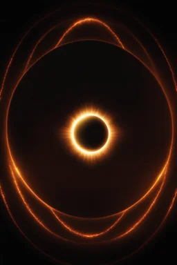 The Moon, centered, casts a dark umbra on Earth, depicting the path of totality. The Sun, in radiant oranges and yellows, forms a stunning corona effect around the Moon, all aligned casting a fading black hole sun halo in the space, orbit space vfx, exosphere, cosmic, astral, quantic, cold and warm,energy-filled epic science fiction film concept digital art by maciej kuciara and vincent di fate,1998 NASA photo, hasselblad electric camera 70mm film, skylab flashlight photography, in the style of