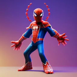 Clash of clans art style of a cute spider-man, full body, by mobeius, au naturel, hyper detailed, digital art, trending in artstation, cinematic lighting, studio quality, smooth render, unreal engine 5 rendered, octane rendered, art style by klimt and nixeu and ian sprigger and wlop and krenz cushart