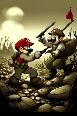 super mario fighting in world war 2