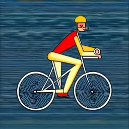 Man on a bike, concept art, vector, line art, smooth, simple, simplicity, symmetry