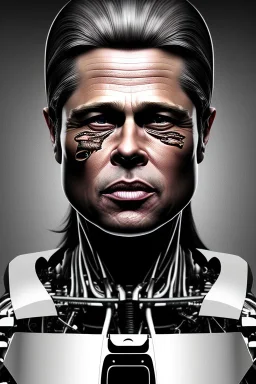 Brad Pitt sorrow terminator robot face, dark age, 8k resolution, realistic, intricate, 8k resolution, high-quality, fine-detail, digital art, detailed matte, volumetric lighting, dynamic lighting, photorealistic