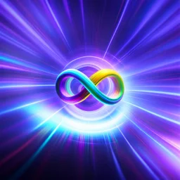 infinity symbol brightly coloured ∞ moving at warp speed, colours from infinity flowing through image with speed, DSLR with a 80mm lens, set to f/16 and a slow shutter speed of 1/15s, striking, chiaroscuro, dramatic, captivating, powerful, fantasy, beautiful, octane render, 16k post-production, artstation: award-winning: atmospheric: commanding: fantastical: clarity: ultra quality: striking: brilliance: stunning colors: amazing depth; lens: f/11, 35mm