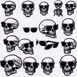 skeleton whit cool sunglasses, GG emotes, sprite sheet