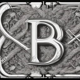 Professional and commercial and classic logo of the letters R and H in the middle and wheat ears around them, black pen, full details, full HD, voluminous, 3D, symmetrical, 4K, 8K, Van Gogh