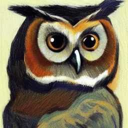 portrait of an owl Vincent van Gogh style