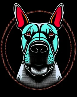 aggressive bull terrier cartoon, straight lines