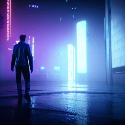 afterlife in the digital void, thriller vibe, 4k, moody cinematic lighting, realistic, highly detailed, blade runner style, blue and purple, highly detailed, conceptual art, volumetric, octane render, unreal engine, extreme detailed