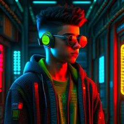 The cyberpunk boy in 3D