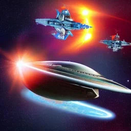 starships battle around Earth