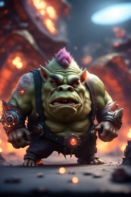 really macho pimp orc pigs that go hard , in front of space portal dimensional glittering device, bokeh like f/0.8, tilt-shift lens 8k, high detail, smooth render, down-light, unreal engine, prize winning