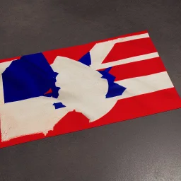 Drapeau union européenne brûlé sur un mat.