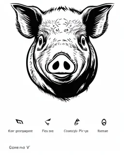 pencil drawn pig