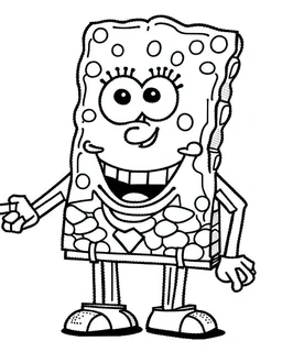 Generate a colouring pages of the SpongeBob along with some pencil sketch marks with white background