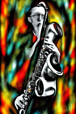 A saxophone jazz style, digital art