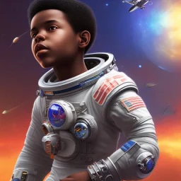 African American boy space explorer imagine