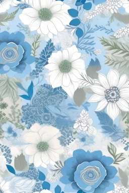 Rustic Neutral Boho blue Floral image