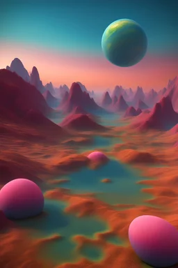 A Alien planet terrain bright colors