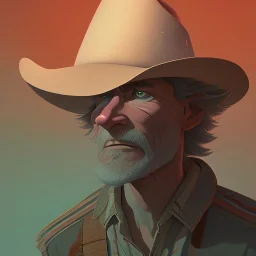 old RUGED cowboy sherif face hat .studio ghibli,andrea bonelli,Kilian Eng, style.