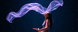 yoga mind bending bubble gum as a young woman floating transparent shiny slug notes in the weirder universe