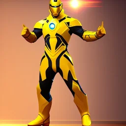 Cosmos super hero, yellow costume,4k image, full body man