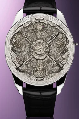 Black wristwatch decorated with ester flower