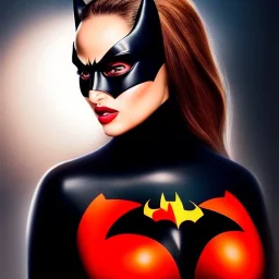 Ultra detailed fullbody Portrait in oil on canvas of busty ana de armas as Batwoman,wearing a skintight suit, extremely detailed digital painting,extremely detailed face,crystal clear Big eyes, mystical colors ,perfectly centered image, perfect composition, rim light, beautiful lighting,masterpiece,8k, stunning scene, raytracing, anatomically correct, in the style of Wizyakuza and robert e howard and InHyuk Lee and Ohrai Noriyoshi and Simon Bisley.