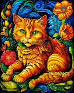 Portrait of a cat by Van Gogh