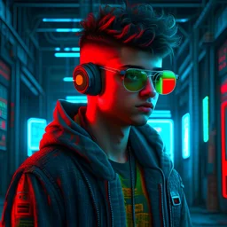 The cyberpunk boy in 3D