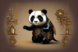 steampunk panda in moutai design