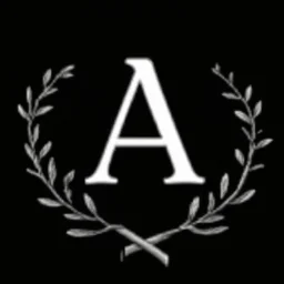 2 branches(crossed at bottom, arching upward in a wreath, delicate hand drawn linework, romantic), Letter A in Middle or wreath, sharp image, white vector on black background