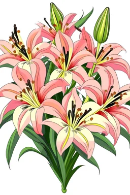 anime Lily flower bunch