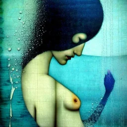 abstract girl bathing under waterfall CATRIN WELZ-STEIN