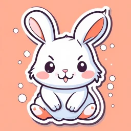 cute rabbit sticker template