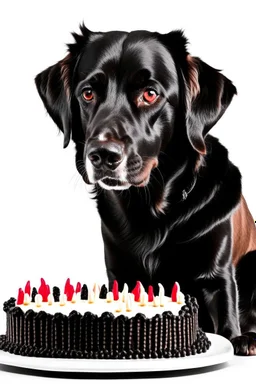 Birthday cake black dog graphic
