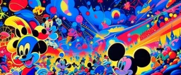 nostalgic Blast from the Past rave party poster cheerfull disney abstract