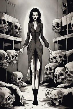 strane tall lady, horror, little nightmare videogames style