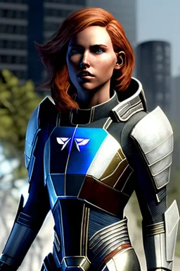 ultrarealistic, ruined city,__mass effect armor__, __angles__, 19 year old woman, strikingly beautiful, ginger hair, silver colour, [__starlets__|__starlets__], (pale __skincolor__ skin:1.2), __camera__, _hair_, detailed face and eyes, medium breasts, leather choker, freckles, dynamic pose, resolved expression, __accessory__, strappy outfit, (straps:1.1), sword in scabard on left hip, (buckles, buttons, snaps, rings:1.0), haltertop style breastplate, detailed eyes, plump lips, sci-fi theme