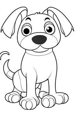 coloring page for kids, DOG, cartoon style, thick outline, low details, no shading, no color