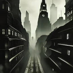 Gotham Metropolis,European Neogothic imperial city, uphill Road, 1900s photograph, 8K resolution, #film, diffuse light,German noir,matte painting,chaos city, traffic,BioShock