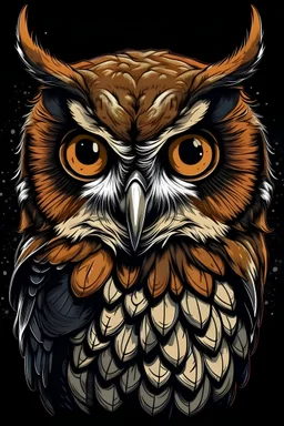 head on owl t shirt design