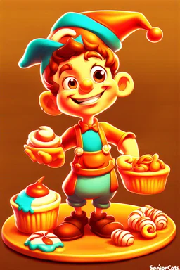 a cartoon character thirty years old confectioner , an ultrafine detailed painting by senior character artist, featured on polycount, sots art, artstation hd, 2d game art, behance hd