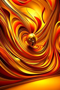 cartoon gold orange light yellow red abstract 3D wallpaper