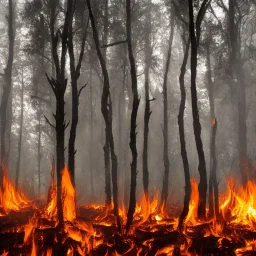 alien forest on fire