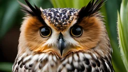 (pineapple) owl hybrid, sharp focus, award-winning photograph