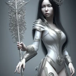 hitomi tanaka, long black hair, full body, Unreal Engine 5, highly detailed, highest quality, digital painting, complex 3d render, unreal engine render, insane detail, intricate photograph quality, magnificent, majestic, highly intricate, Realistic photography, grand hall, wicked throne, holding scepter, crown of barbwire, dark color palette, metallic, highly detailed, highest quality, digital painting