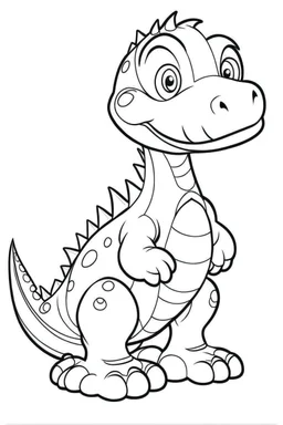 cute dinosaur to color, full body, outlined, without shadow, and well outlined