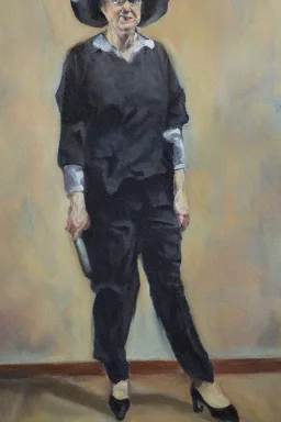 Full body portrait, painting, medium shot lady penry Williams