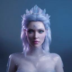 A portrait of a crystalised ices queen, atmospheric, realistic, unreal engine, cinematic lighting, octane render.